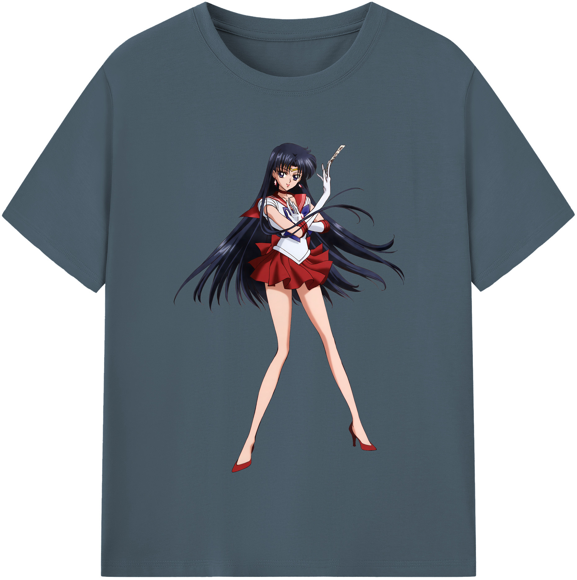 （画像用） 美少女戦士セーラームーン 火野レイ ひの レイ Sailor Moon Hino Rei （セーラーマーズ,Sailor Mars） 綿100％半袖Tシャツ（フロントプリント）